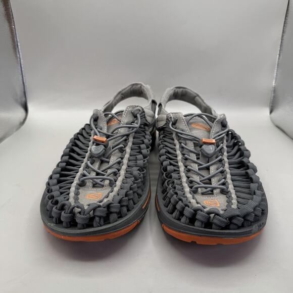 KEEN Uneek Sandals Shoes Mens Size 13 Gray Orange Woven Cord Hiking Outdoor main image 5